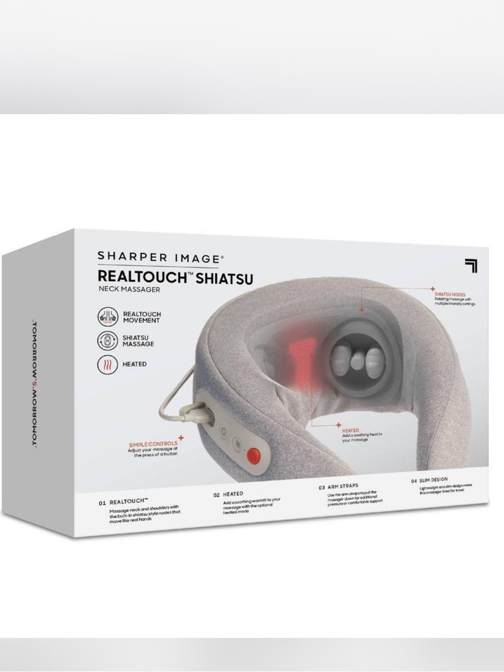 Sharper Image RealTouch Shiatsu Neck Massager - Light Gray